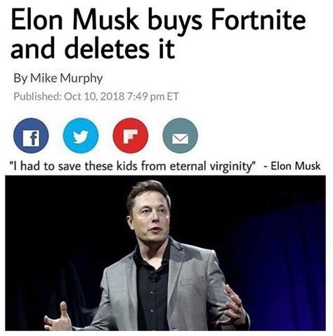 Just In: Elon Musk is officially going to buy Fortnite.
